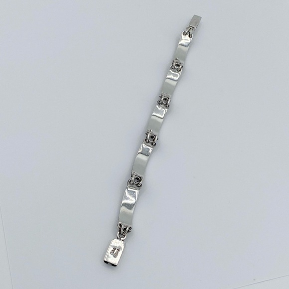 Vintage Sterling Silver 925 Mexico Link Bracelet - Picture 9 of 10